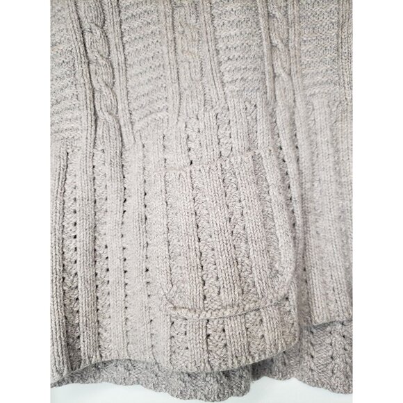 Anne Klein Sport Women's Sz M Button Front Sweater Cardigan Gray Cable Knit - Picture 4 of 8